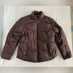 Women’s Eddie Bauer Premium Goose Down Puffer Coat in Brown size Large